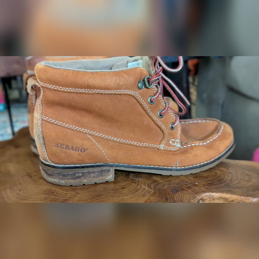 Sebago Wander Cinnamon Tan Leather Lace-Up Boots